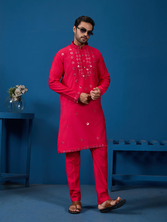 New Exclusive Festival Real Mirror Work Mens Wear Kurta Bottom Collection