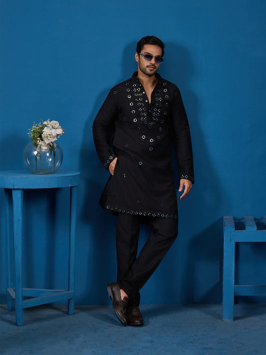 New Exclusive Festival Real Mirror Work Mens Wear Kurta Bottom Collection