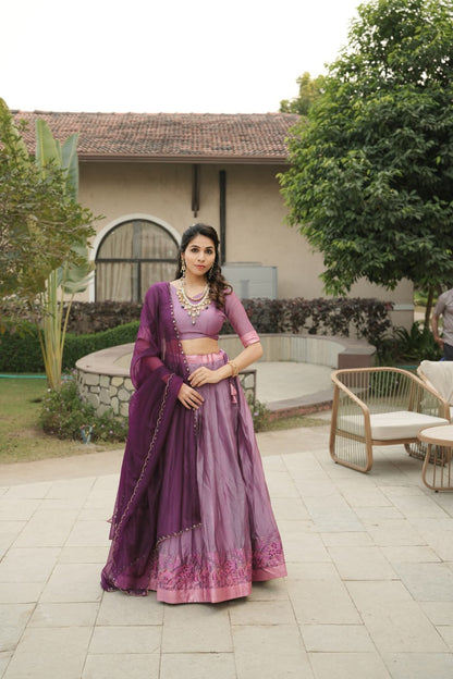 New Arrivals Shimmar Silk Lehega Set