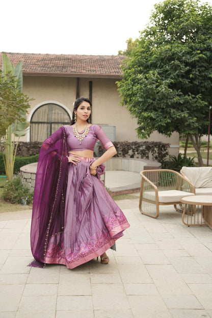 New Arrivals Shimmar Silk Lehega Set