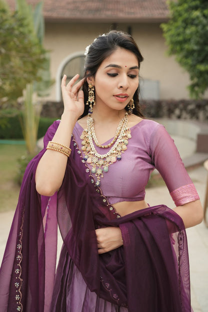 New Arrivals Shimmar Silk Lehega Set