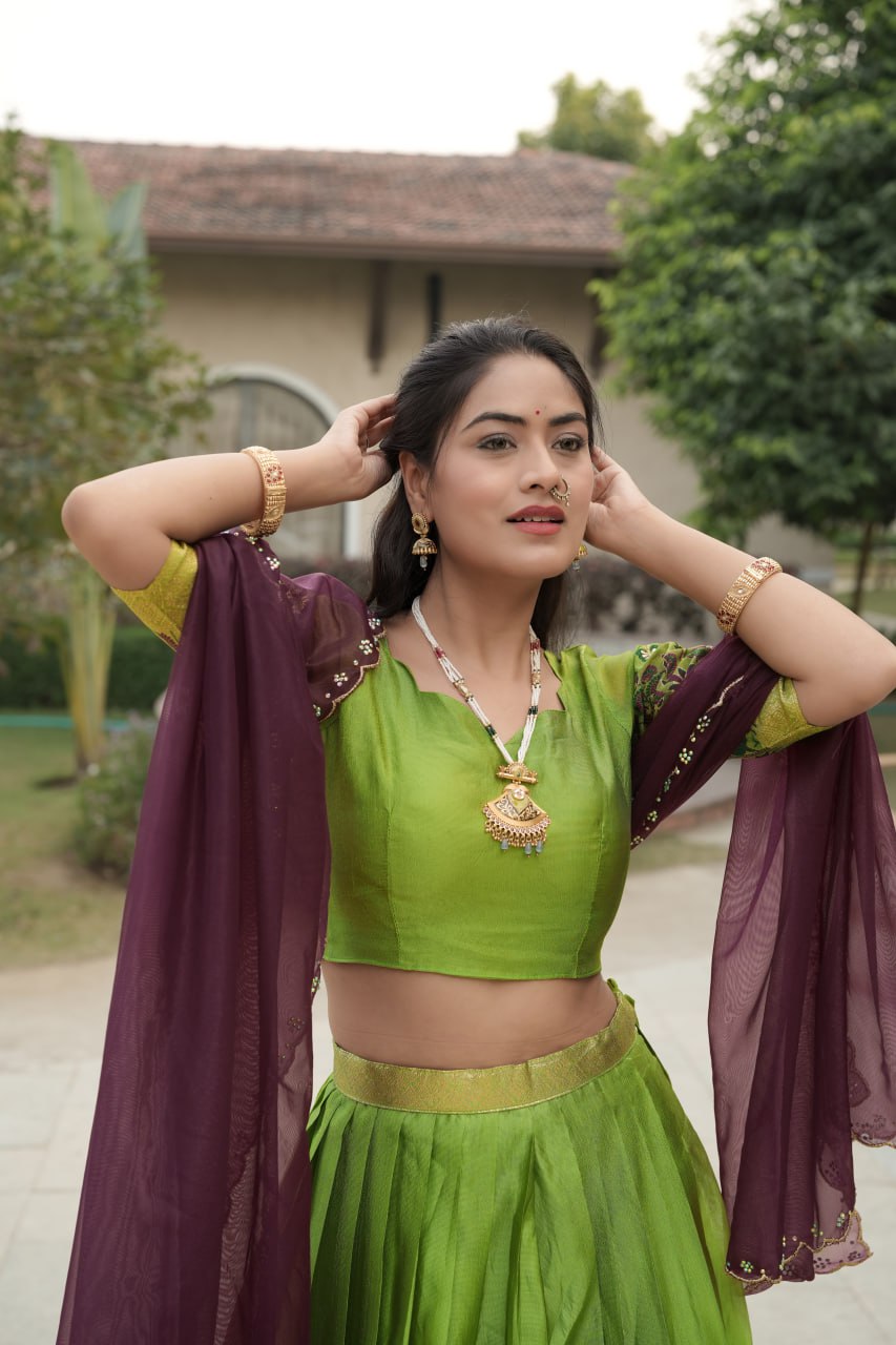 New Arrivals Shimmar Silk Lehega Set