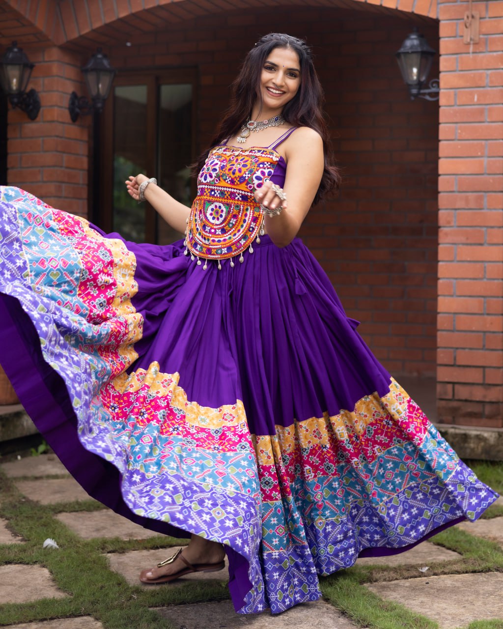Ethnic Women Lehenga With Fancy Top | Navratri