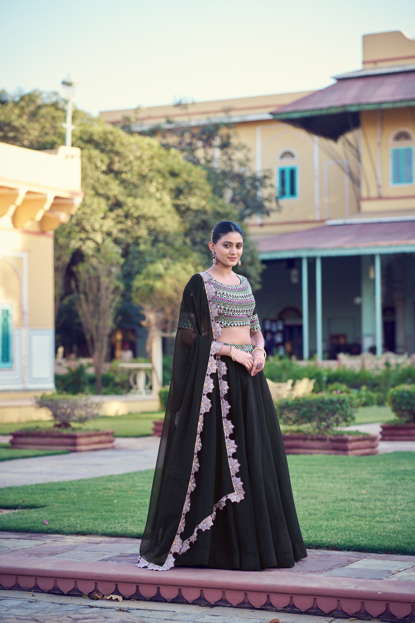Georgette Wedding Lehenga