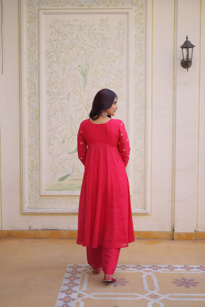 Mal Chanderi Kurti Pantwith