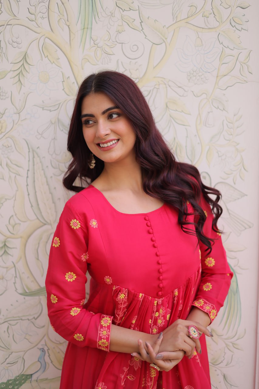 Mal Chanderi Kurti Pantwith