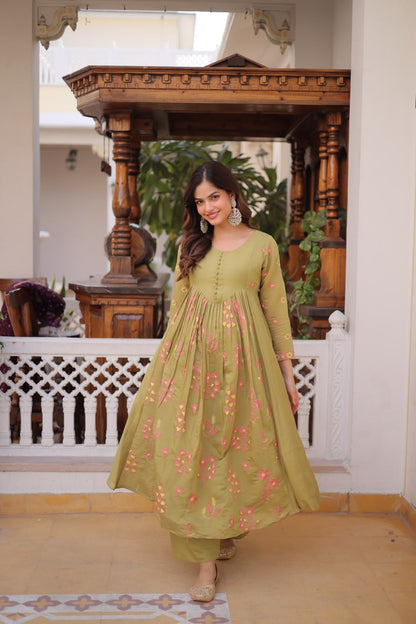 Mal Chanderi Kurti Pantwith
