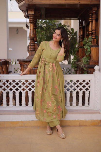 Mal Chanderi Kurti Pantwith