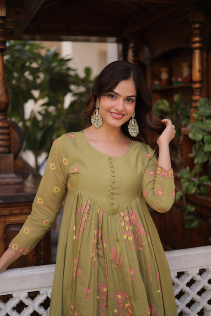 Mal Chanderi Kurti Pantwith
