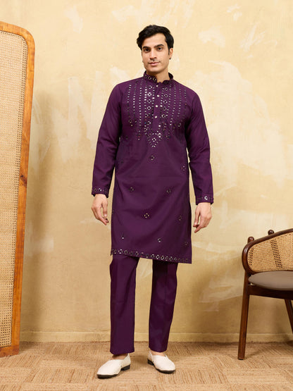 Royal Mirror Work Kurta With Pant