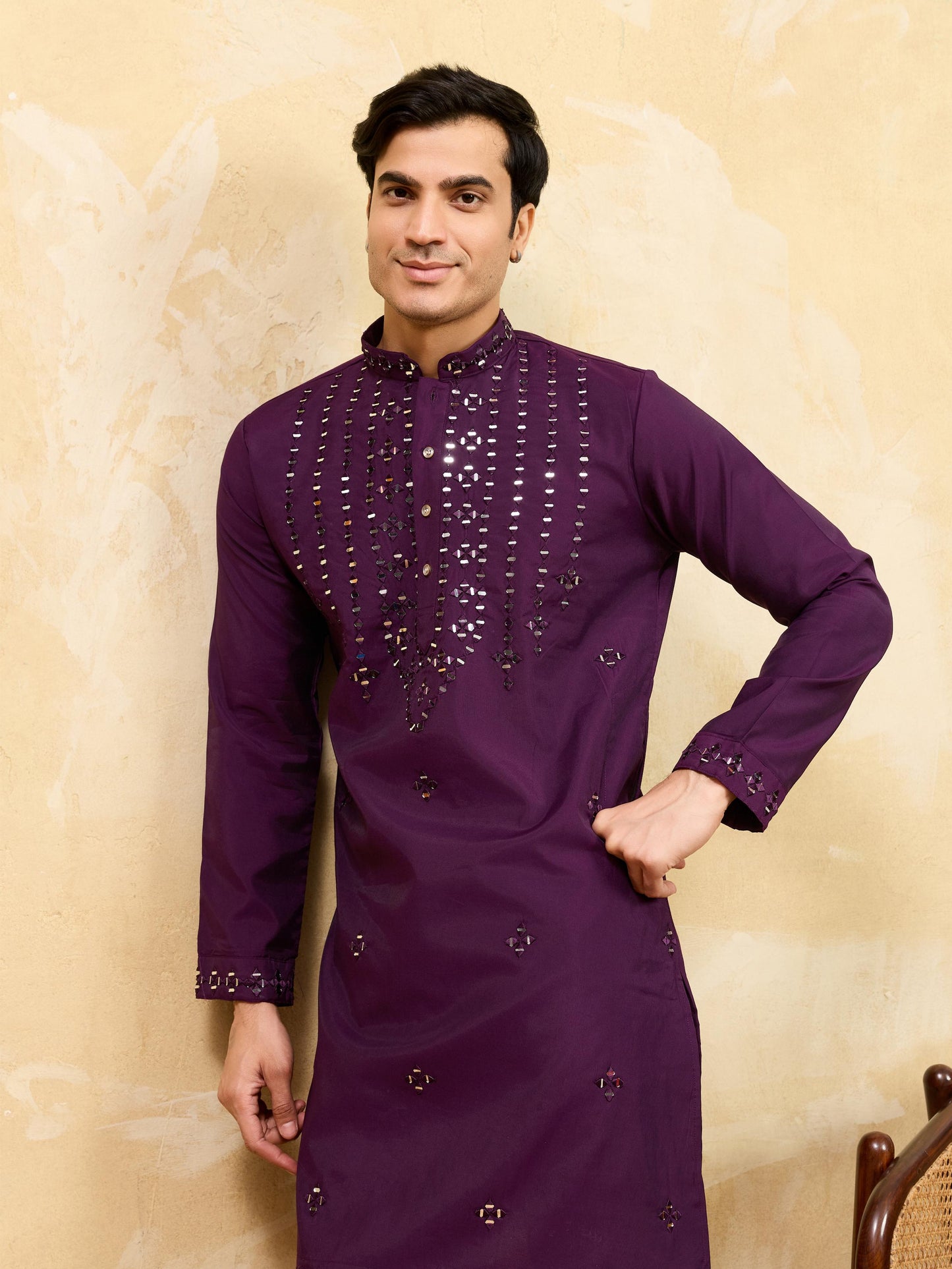 Royal Mirror Work Kurta With Pant