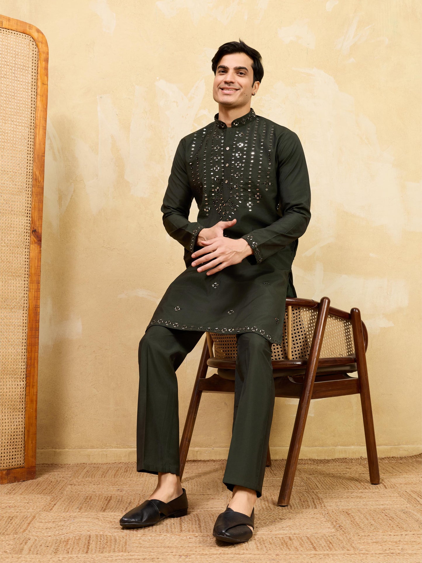 Royal Mirror Work Kurta With Pant