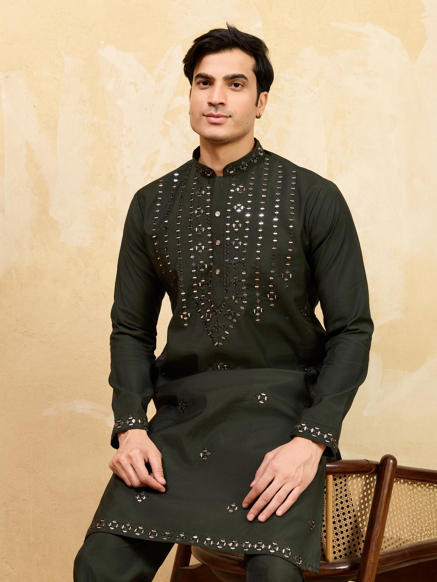 Royal Mirror Work Kurta With Pant