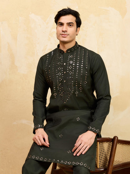 Royal Mirror Work Kurta With Pant