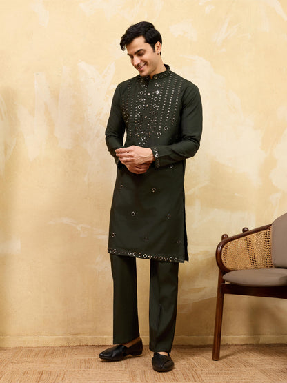 Royal Mirror Work Kurta With Pant