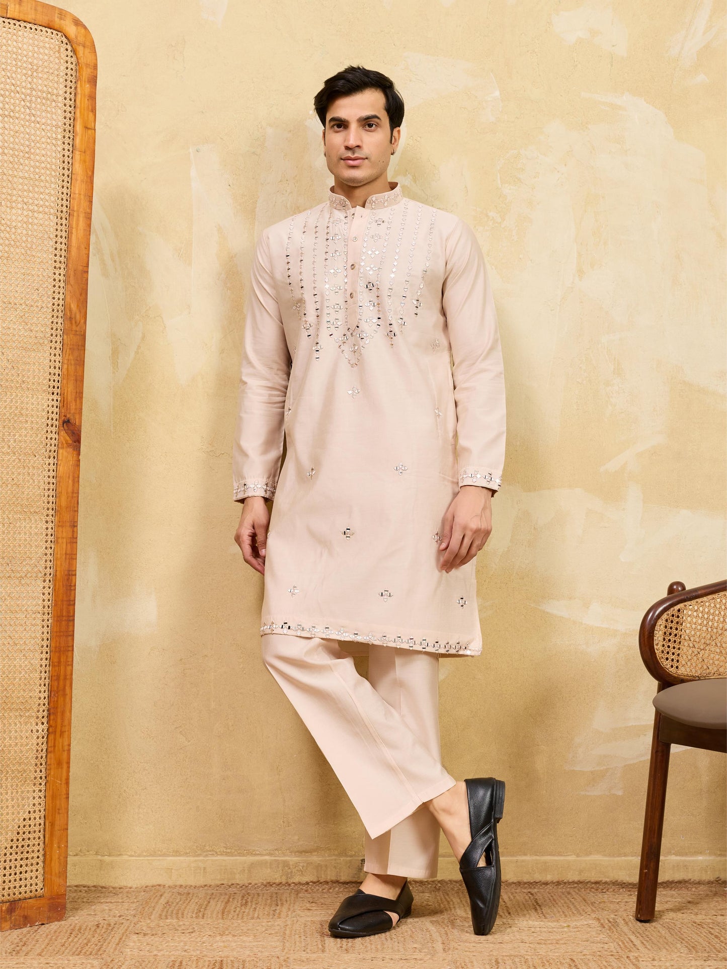 Royal Mirror Work Kurta With Pant