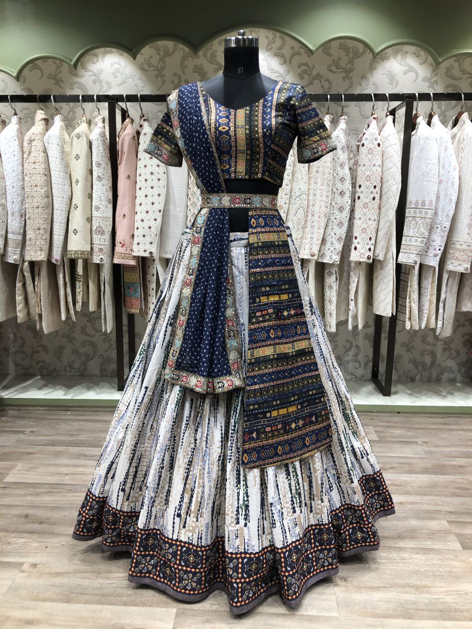 Traditional Royal Blue Lahenga Choli