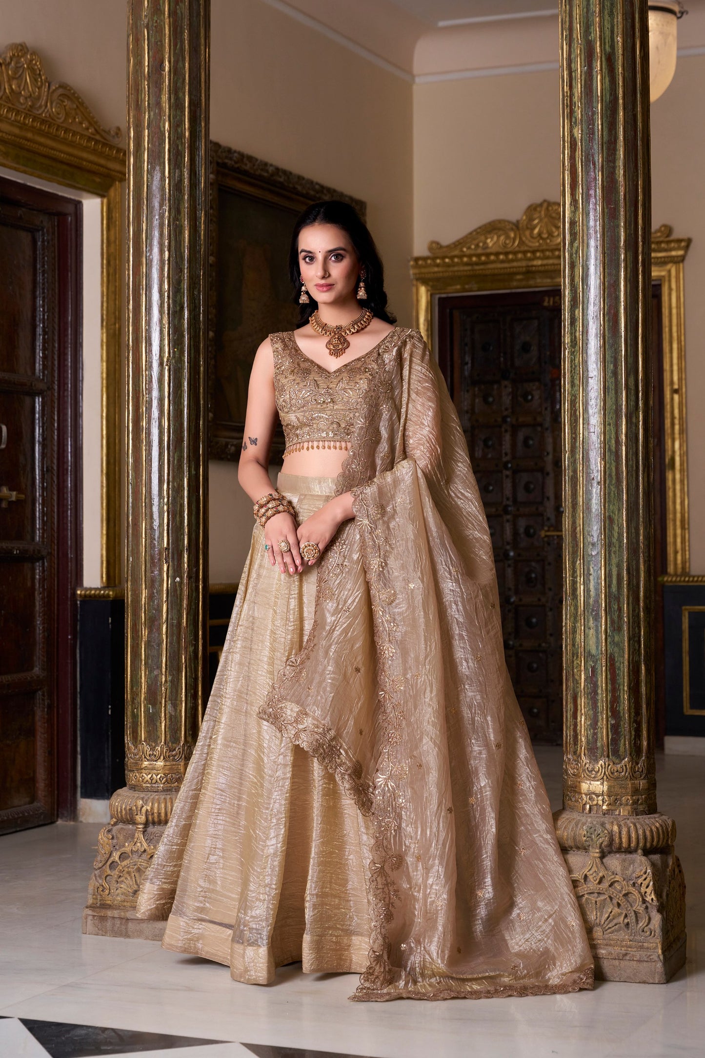 Gold Crush Lehenga Choli
