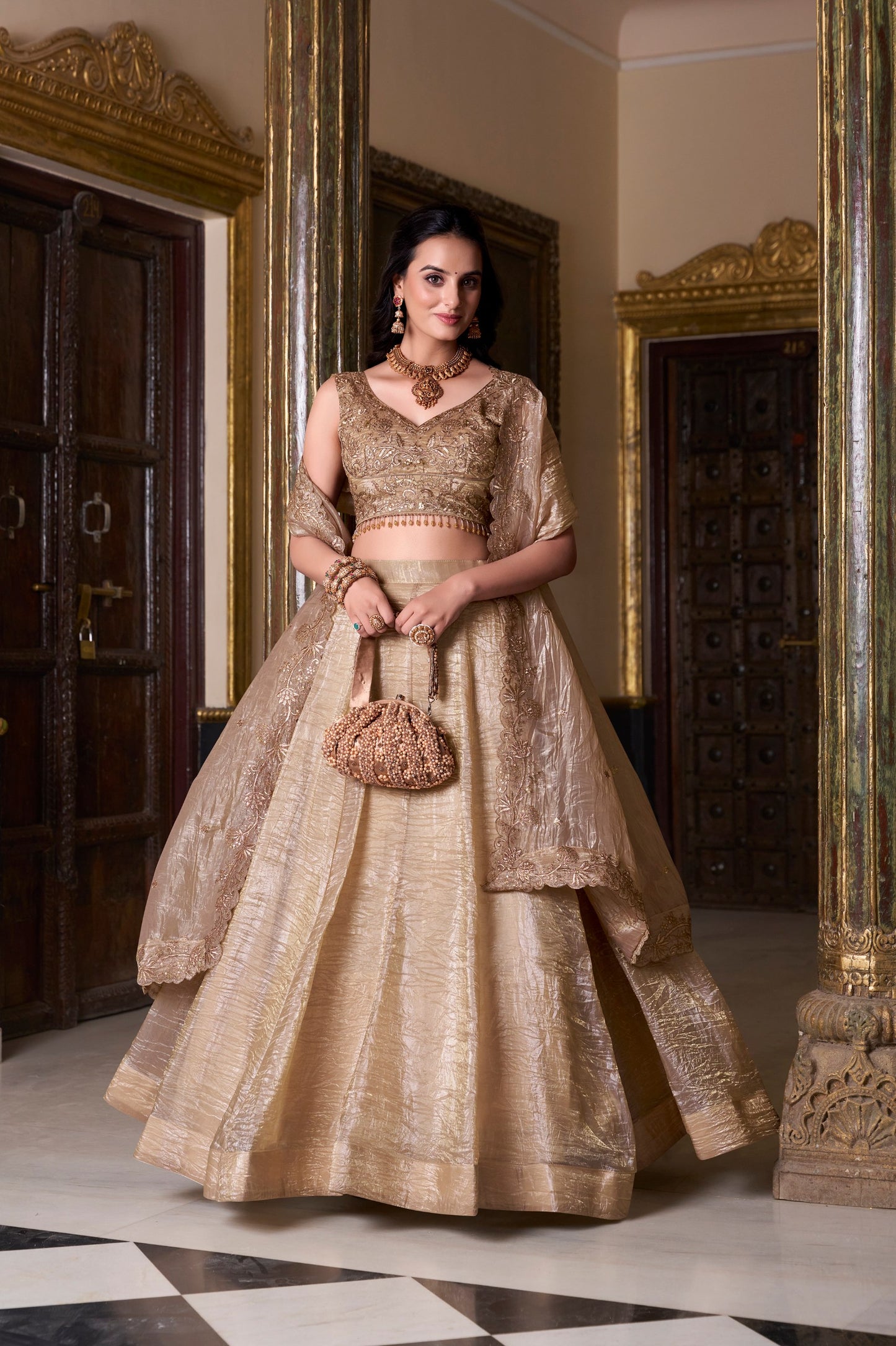 Gold Crush Lehenga Choli