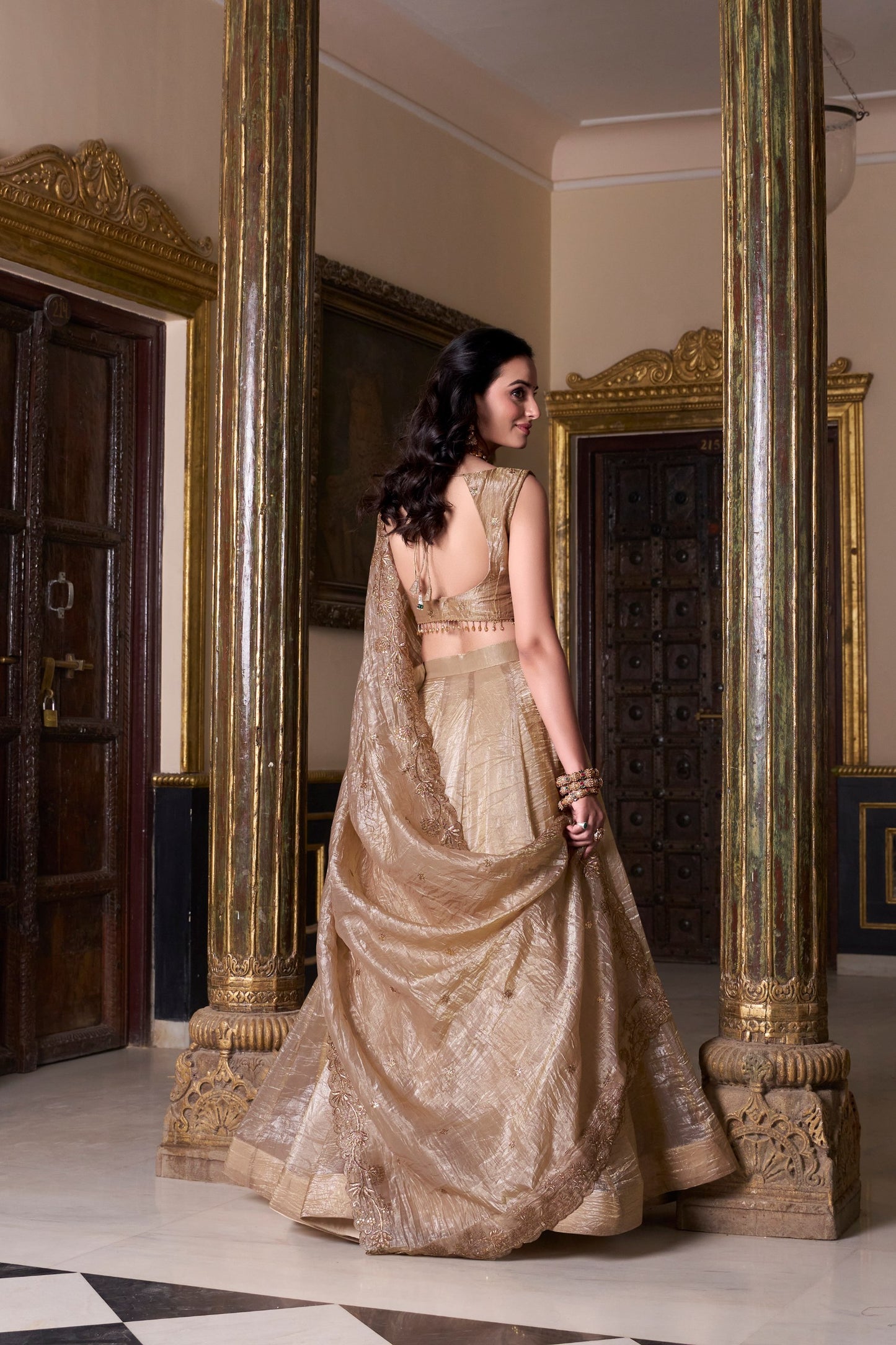 Gold Crush Lehenga Choli