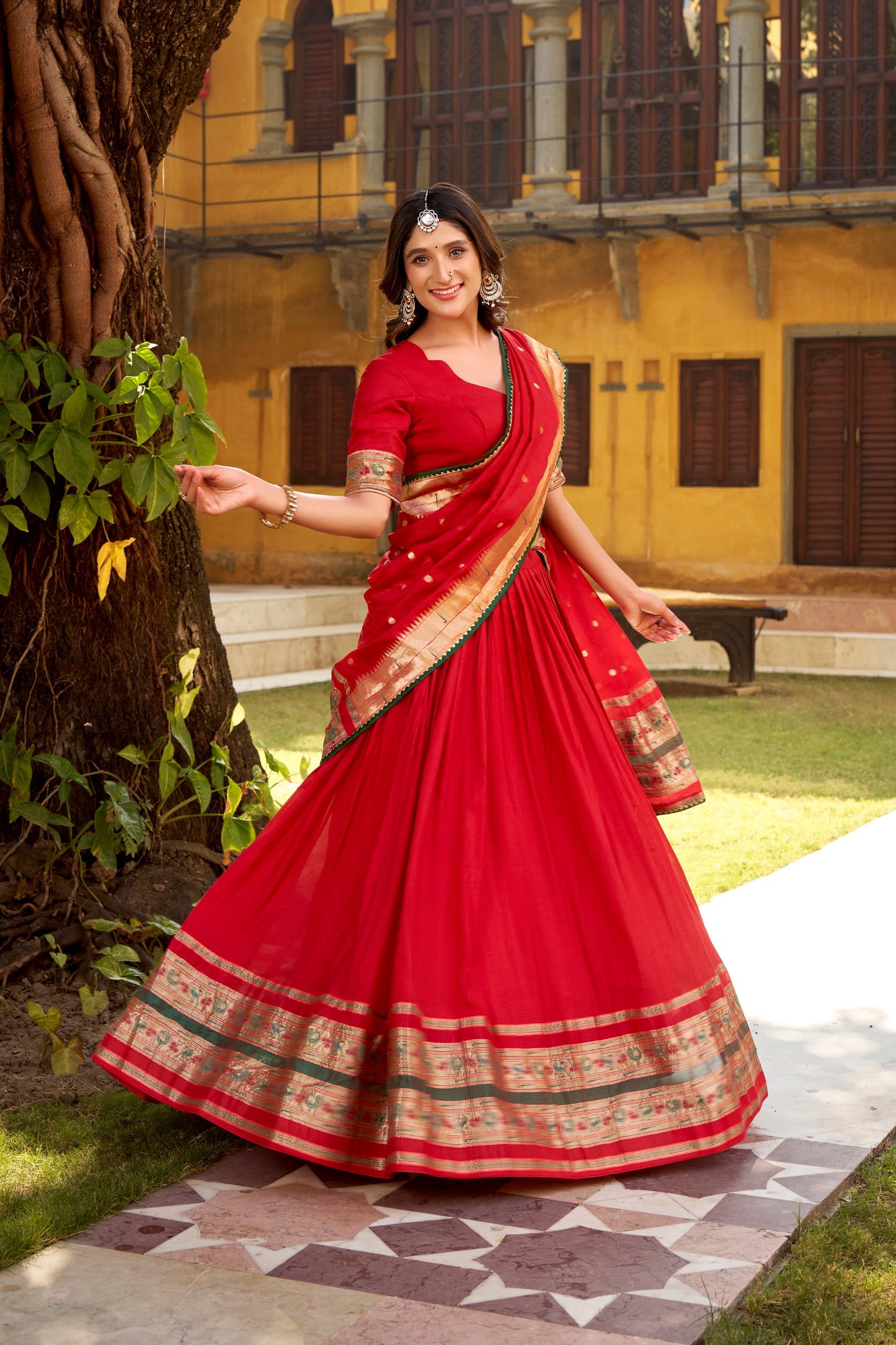 Paithani With Chanderi Lehenga