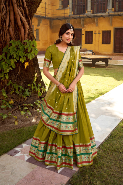 Paithani With Chanderi Lehenga