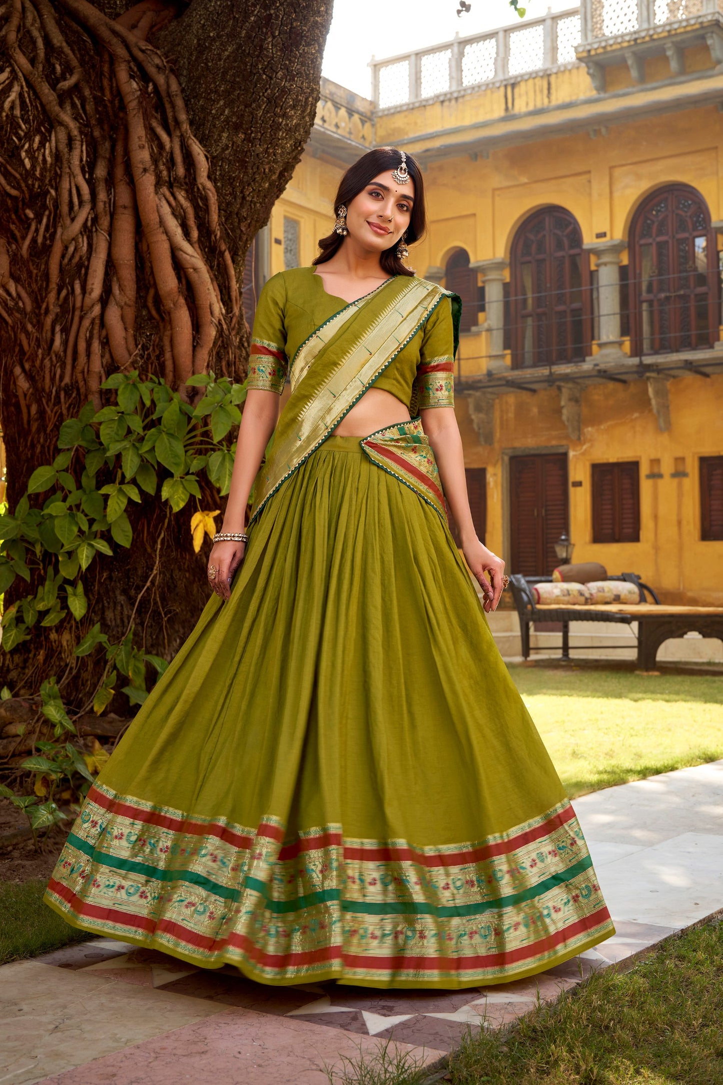 Paithani With Chanderi Lehenga