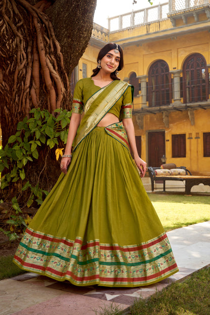 Paithani With Chanderi Lehenga