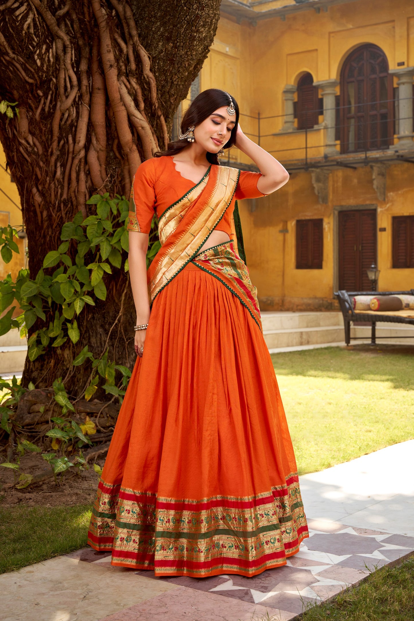 Paithani With Chanderi Lehenga