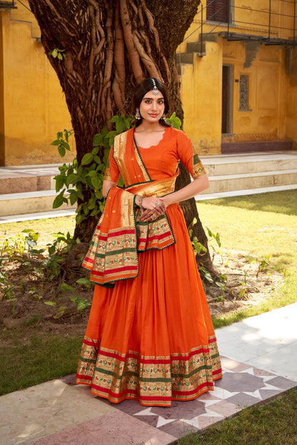 Paithani With Chanderi Lehenga