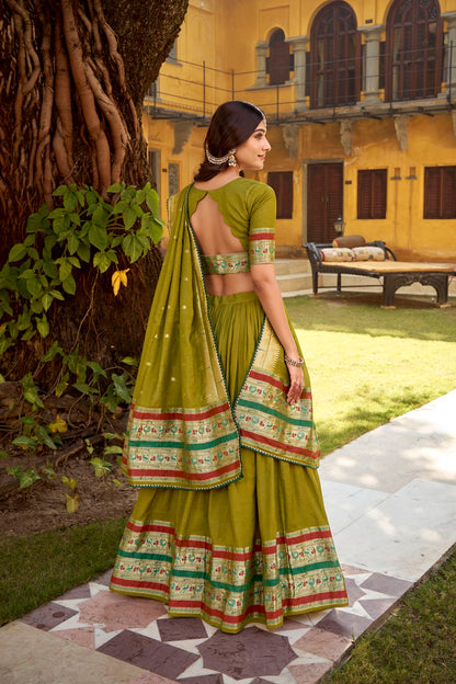 Paithani With Chanderi Lehenga