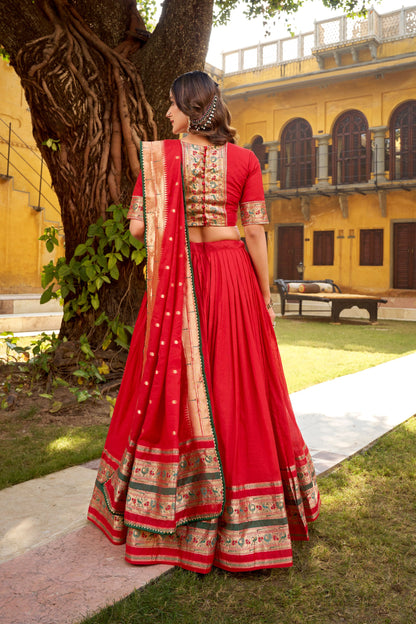 Paithani With Chanderi Lehenga