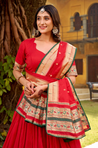 Paithani With Chanderi Lehenga