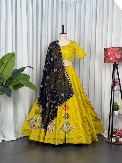 Roman Silk Navratri Lehenga