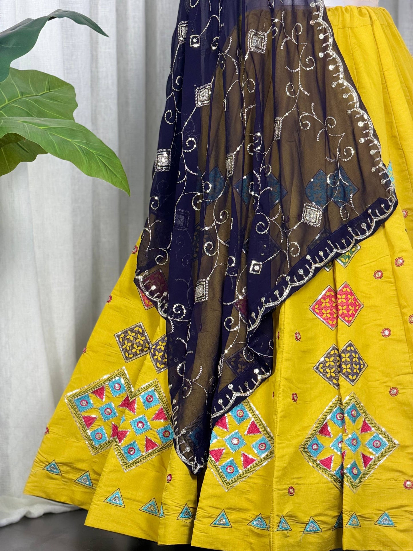 Roman Silk Navratri Lehenga