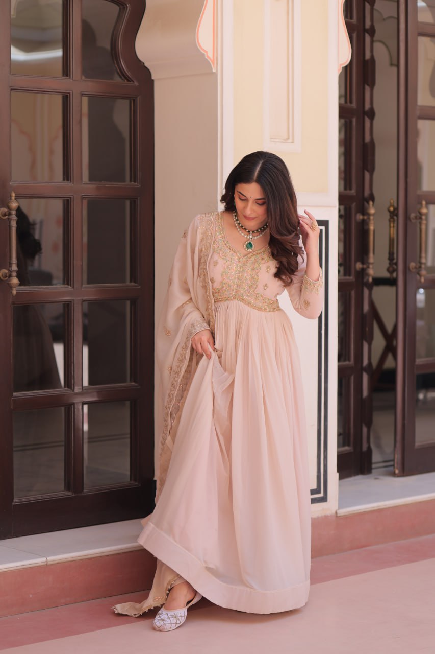 Pastel Shade Gown Dupatta