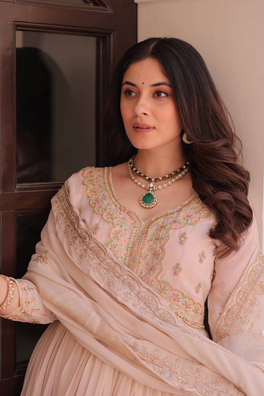 Pastel Shade Gown Dupatta