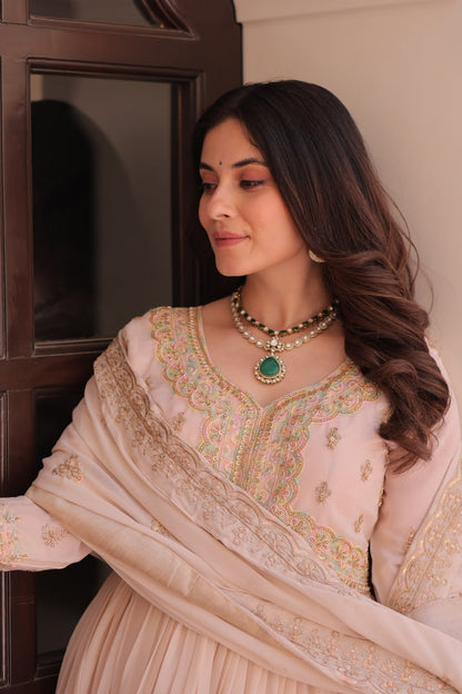 Pastel Shade Gown Dupatta