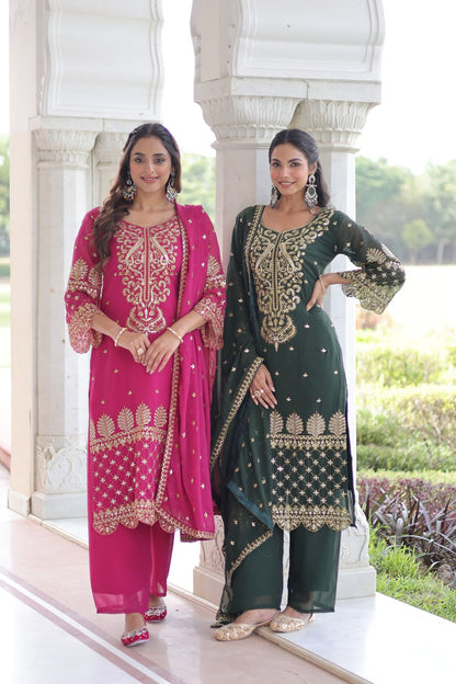 Faux Blooming Kurti Pant Set