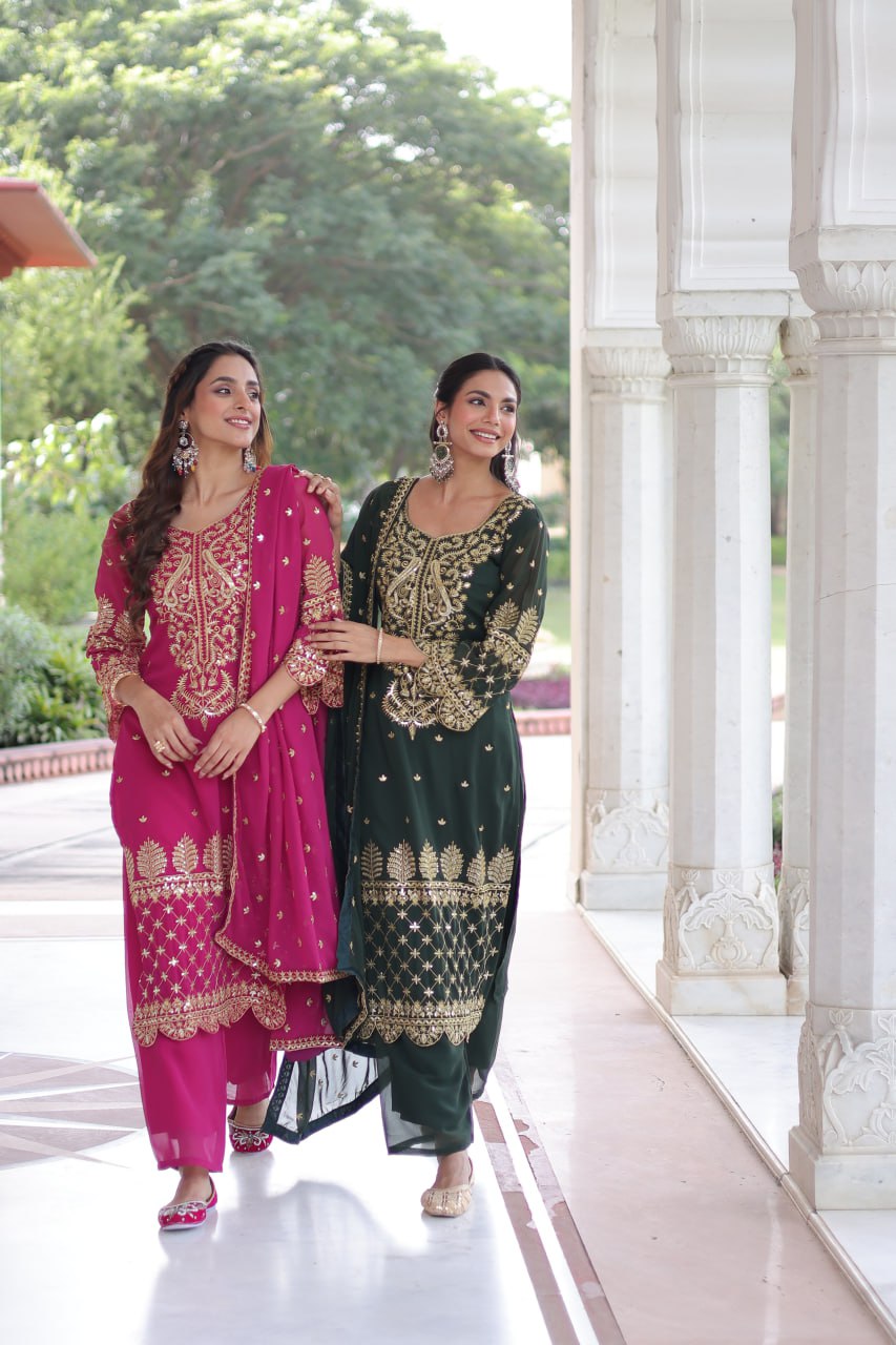Faux Blooming Kurti Pant Set