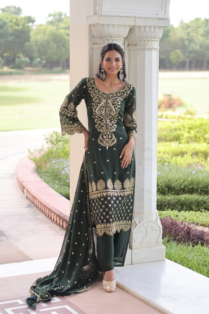 Faux Blooming Kurti Pant Set