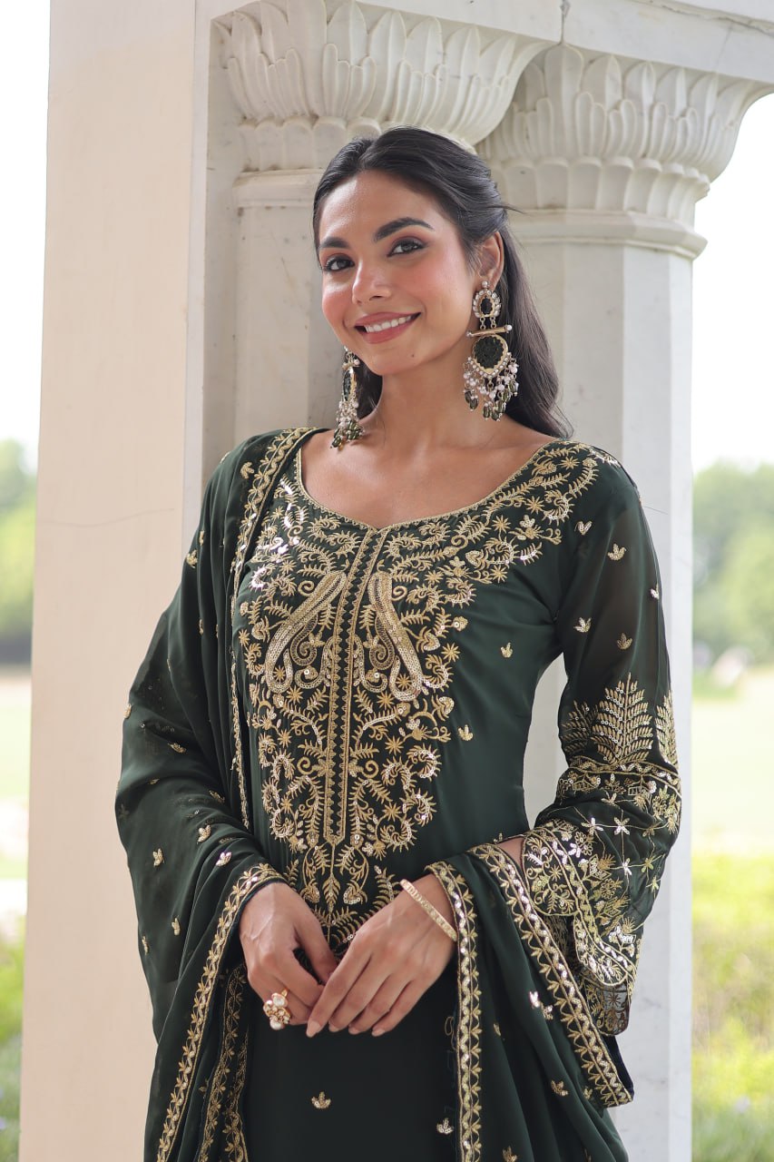 Faux Blooming Kurti Pant Set