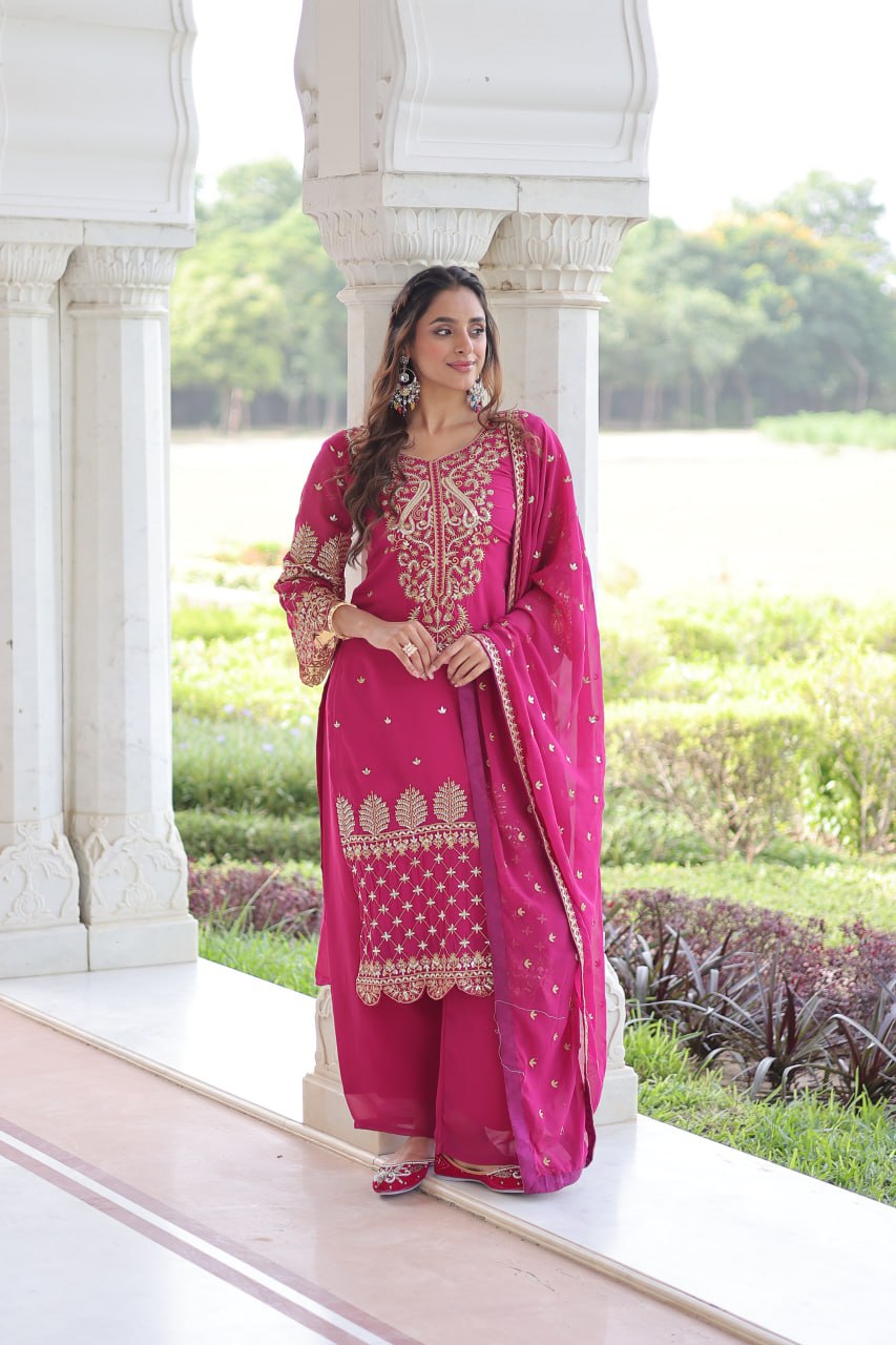 Faux Blooming Kurti Pant Set