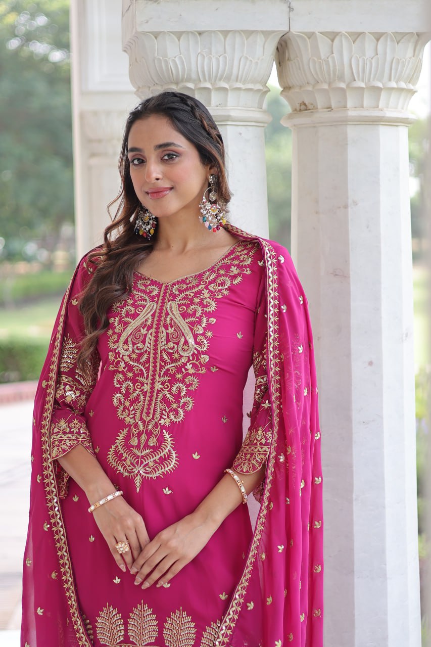 Faux Blooming Kurti Pant Set
