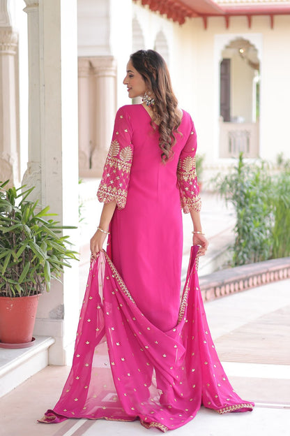Faux Blooming Kurti Pant Set