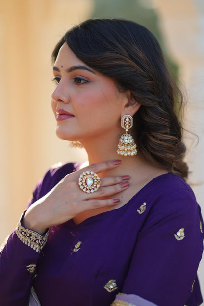 Star Georgette Purple Gown