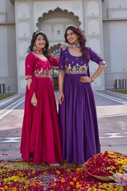 Crep Silk Gown Dupatta
