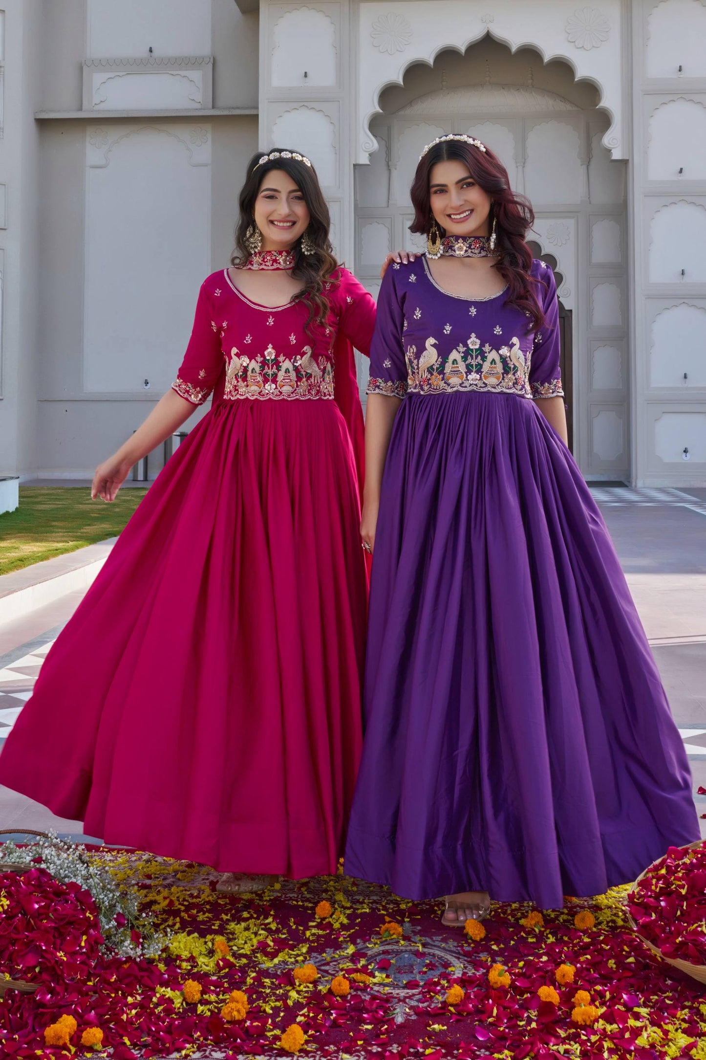 Crep Silk Gown Dupatta