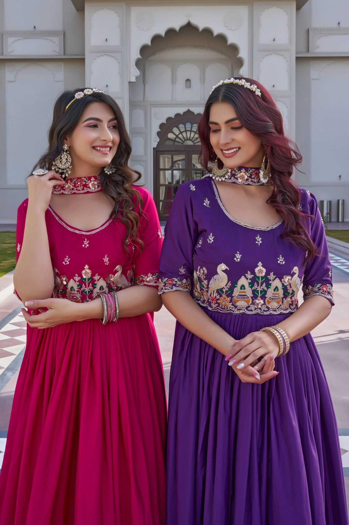 Crep Silk Gown Dupatta