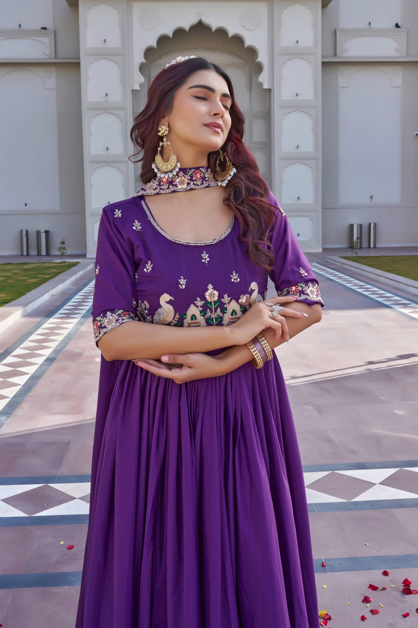 Crep Silk Gown Dupatta